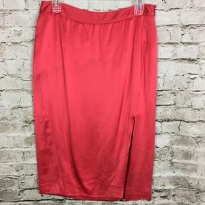 Gucci red silk rayon skirt